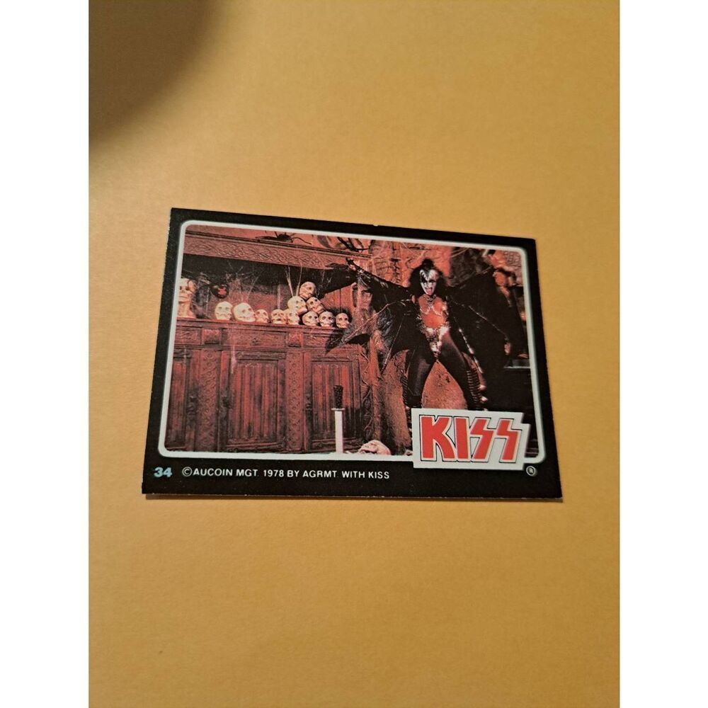Vintage 1978 Aucoin Management AGRMT KISS Trading Card No 34 Collectible Rock